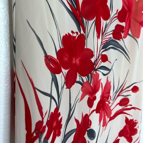 Vintage Mary McFadden floral maxi cream dress 10 - Picture 7 of 9